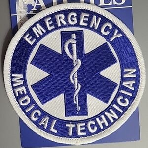 Blue and White EMT Patch